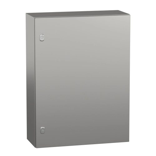 Schneider NSYS3X8625 Spacial S3X Falra szerelhető rozsdamentes acél AISI 304L szekrény, Teli ajtóval, 800x600x250, IP66, szerelőlap nélkül