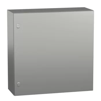   Schneider NSYS3X8830 Spacial S3X Falra szerelhető rozsdamentes acél AISI 304L szekrény, Teli ajtóval, 800x800x300, IP66, szerelőlap nélkül