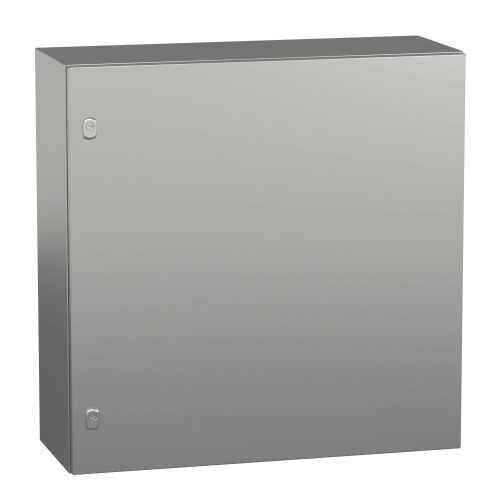 Schneider NSYS3X8830 Spacial S3X Falra szerelhető rozsdamentes acél AISI 304L szekrény, Teli ajtóval, 800x800x300, IP66, szerelőlap nélkül