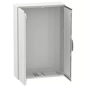   Schneider Electric Spacial SM NSYSM2012402D Monoblokk fém szekrény, teli ajtóval, 2000x1200x400, IP55, szerelőlap nélkül, oldallappal, nem sorolható, 2 ajtós, Spacial SM (Schneider NSYSM2012402D)