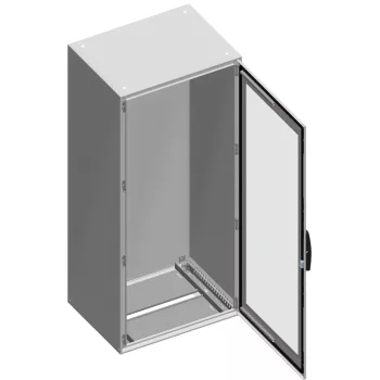   Schneider Electric Spacial SM NSYSM20830T Monoblokk fém szekrény, üvegezett ajtóval, 2000x800x300, IP55, szerelőlap nélkül, oldallappal, nem sorolható, Spacial SM (Schneider NSYSM20830T)