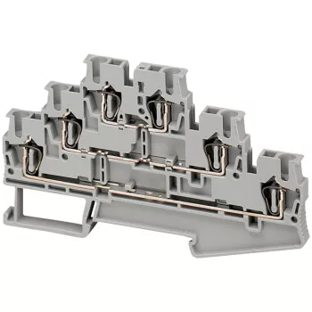   Schneider Electric NSYTRR26TBL Rugós háromszintes átkötőkapocs 1x1 csatlakozás 5,2 mm 2,5 mm2 20A-es kék