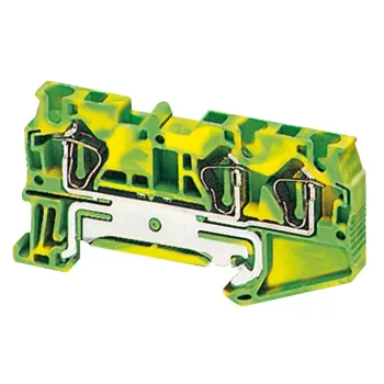   Schneider Electric NSYTRR43PE Rugós egyszintes földelőkapocs 1x2 csatlakozás 6,2 mm 4 mm2 zöld-sárga