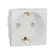 Schneider Electric NU303718 UNICA SYSTEM+ 2P+F csatlakozóaljzat, biztonsági zsaluval, csavaros, fehér