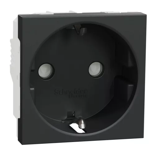 Schneider Unica System+ 2P+F csatlakozóaljzat, biztonsági zsaluval, csavaros bekötéssel, antracit – NU303754