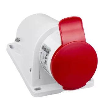   Schneider Electric, PKF16W435, ipari csatlakozó rögzíthető dugalj 5P (3P+N+F) 16A 6h, 400V 50/60 Hz, IP44, Dafr-164, piros, csavaros csatlakozás, PratiKa (Schneider PKF16W435)