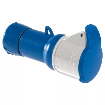   Schneider Electric, PKF32M423, ipari csatlakozó lengő dugalj egyenes 3P (2P+F) 32A 6h, 230V 50/60 Hz, IP44, Dafh-322, kék, csavaros csatlakozás, PratiKa (Schneider PKF32M423)