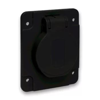   Schneider Electric, PKS62N, Háztartási aljzat (Schuko), 2P+F 16A 250V 50/60 Hz, 65x85 nyíláshoz, fekete, IP54, oldalsó kábel bevezetéssel, PratiKa ( Schneider PKS62N)