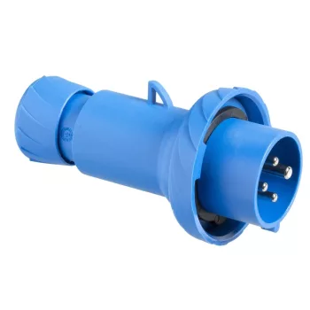   Schneider Electric, PKX32M724, ipari csatlakozó lengő dugvilla egyenes 4P (3P+F) 32A 9h, 230V 50/60 Hz, IP67, kék, rugós csatlakozás, PratiKa (Schneider PKX32M724)