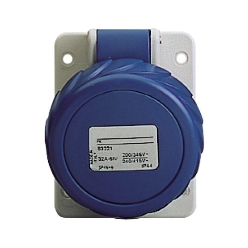 Schneider Electric, PKY16G425, ipari csatlakozó beépíthető dugalj egyenes 5P (3P+N+F) 16A 9h, 230V 50/60 Hz, IP44, kék, rugós csatlakozás, PratiKa (Schneider PKY16G425)