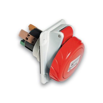   Schneider Electric, PKY32F735, ipari csatlakozó beépíthető dugalj ferde 5P (3P+N+F) 32A 6h, 400V 50/60 Hz, IP67, Dafb-324, piros, rugós csatlakozás, PratiKa (Schneider PKY32F735)