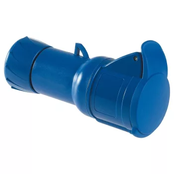   Schneider Electric, PKY32M423, ipari csatlakozó lengő dugalj egyenes 3P (2P+F) 32A 6h, 230V 50/60 Hz, IP44, Dafh-322, kék, rugós csatlakozás, PratiKa (Schneider PKY32M423)