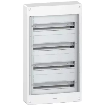   Schneider Electric Pragma PRA20418 Műanyag kiselosztó, 72 modul, 4 sor, ajtó nélkül, IP30 (IP40 ajtóval, külön rendelhető), falon kívüli, Pragma (Schneider PRA20418)
