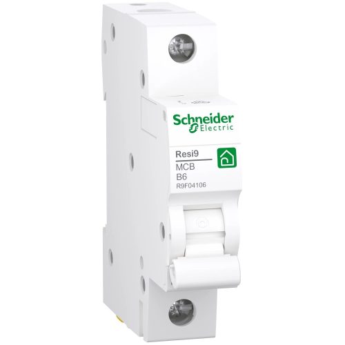 Schneider Electric, Resi9, R9F04106, Kismegszakító 1P,6A, B karakterisztika, 4,5 kA Resi9 (Schneider R9F04106)