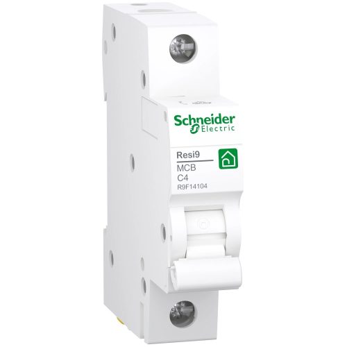 Schneider Electric, Resi9, R9F14104, Kismegszakító 1P,4A, C karakterisztika, 4,5 kA Resi9 (Schneider R9F14104)