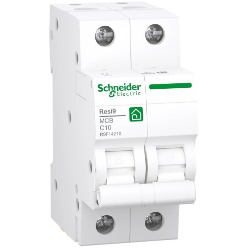 Schneider Electric, Resi9, R9F14210, Kismegszakító 2P,10A, C karakterisztika, 4,5 kA Resi9 (Schneider R9F14210)