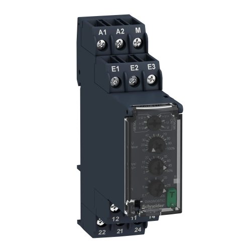 Schneider RM22UA31MR Zelio Control feszültségfigyelő relé, kikapcsolás késleltetővel, 2CO, 8A, 24…240VAC/DC, mérési tart.:0,05…5V