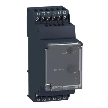   Schneider RM35TM250MW Zelio Control háromfázisú fázis- és motorhőmérséklet-figyelő relé, 2CO, 5A, 24…240VAC/DC