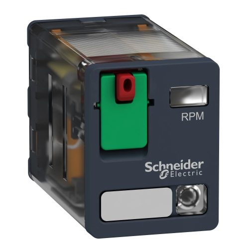 Schneider RPM22B7 Zelio RPM teljesítményrelé, 2CO, 15A, 24VAC, tesztgomb, LED