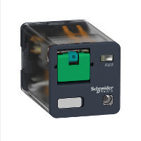 Schneider RUMF22JD Zelio RUM univerzális relé, faston, 2CO, 10A, 12VDC, tesztgomb, LED