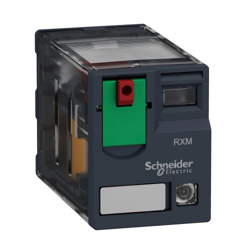 Schneider RXM2AB2P7 Zelio RXM miniatűr relé, 2CO, 12A, 230VAC, tesztgomb, LED