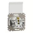 Schneider Electric SDD111024 földelt csatlakozóaljzat (dugalj), biztonsági zsaluval (gyermekvédelemmel), csapófedéllel, 2P+F, fehér burkolattal, rugós bekötés, keret nélkül, süllyesztett, 16A 250V IP20 (Sedna Design / Elements)