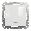 Schneider Electric SDD111101L egypólusú kapcsoló (101), fehér burkolattal, kék jelzőfénnyel, rugós bekötés, kerét nélkül, süllyesztett, 10A 250V IP20 (Sedna Design / Elements)
