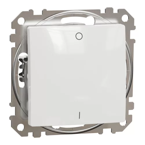 Schneider Electric SDD111102 kétpólusú kapcsoló (102), fehér burkolattal, rugós bekötés, kerét nélkül, süllyesztett, 10A 250V IP20 (Sedna Design / Elements)
