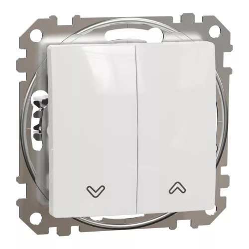 Schneider Electric SDD111104 redőnykapcsoló, fehér burkolattal, rugós bekötés, kerét nélkül, süllyesztett, 10A 250V IP20 (Sedna Design / Elements)