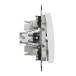 Schneider Electric SDD111108 kettős váltóérintkezős kapcsoló (106+6), fehér burkolattal, rugós bekötés, kerét nélkül, süllyesztett, 10A 250V IP20 (Sedna Design / Elements)