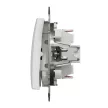 Schneider Electric SDD111108 kettős váltóérintkezős kapcsoló (106+6), fehér burkolattal, rugós bekötés, kerét nélkül, süllyesztett, 10A 250V IP20 (Sedna Design / Elements)
