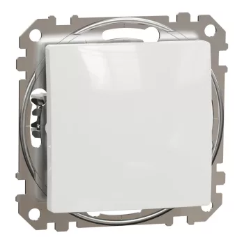  Schneider Electric SDD111111 egypólusú nyomó (N101), fehér burkolattal, rugós bekötés, kerét nélkül, süllyesztett, 10A 250V IP20 (Sedna Design / Elements)