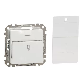   Schneider Electric SDD111121 kártyás kapcsoló, fehér burkolattal, rugós bekötés, kerét nélkül, süllyesztett, 10A 250V IP20 (Sedna Design / Elements)