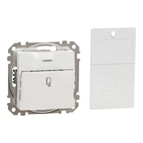 Schneider Electric SDD111121 kártyás kapcsoló, fehér burkolattal, rugós bekötés, kerét nélkül, süllyesztett, 10A 250V IP20 (Sedna Design / Elements)