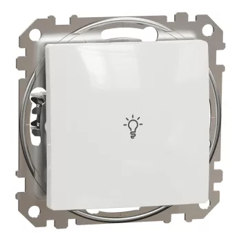   Schneider Electric SDD111132 egypólusú nyomó (N101), fehér burkolattal, lámpajellel, rugós bekötés, kerét nélkül, süllyesztett, 10A 250V IP20 (Sedna Design / Elements)