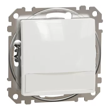   Schneider Electric SDD111133L egypólusú nyomó (N101), fehér burkolattal, kék jelzőfénnyel, címketartóval, rugós bekötés, kerét nélkül, süllyesztett, 10A 250V IP20 (Sedna Design / Elements)