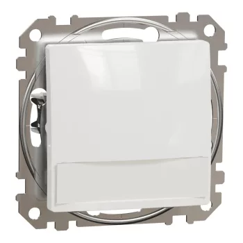   Schneider Electric SDD111143L egypólusú nyomó (N101), fehér burkolattal, címketartóval, rugós bekötés, kerét nélkül, süllyesztett, 10A 250V IP20 (Sedna Design / Elements)