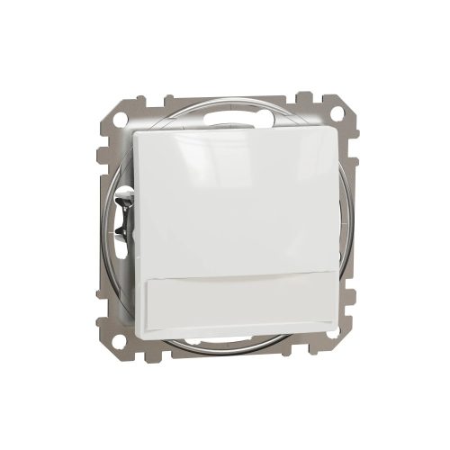 Schneider Electric SDD111143L egypólusú nyomó (N101), fehér burkolattal, címketartóval, rugós bekötés, kerét nélkül, süllyesztett, 10A 250V IP20 (Sedna Design / Elements)