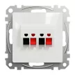 Schneider Electric SDD111411 sztereó hangszóró-csatlakozóaljzat, fehér burkolattal, keret nélkül, csavaros bekötés (Sedna Design / Elements)