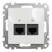 Schneider Sedna SDD111452 2x RJ45 Cat5e UTP adatcsatlakozó aljzat fehér