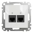Schneider Electric SDD111462 Informatikai csatlakozóaljzat 2xRJ45, Cat6 UTP, fehér burkolattal, keret nélkül, csavaros bekötés (Sedna Design / Elements)
