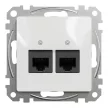 Schneider Electric SDD111467 Informatikai csatlakozóaljzat 2xRJ45, Cat6A UTP, fehér burkolattal, keret nélkül, csavaros bekötés (Sedna Design / Elements)