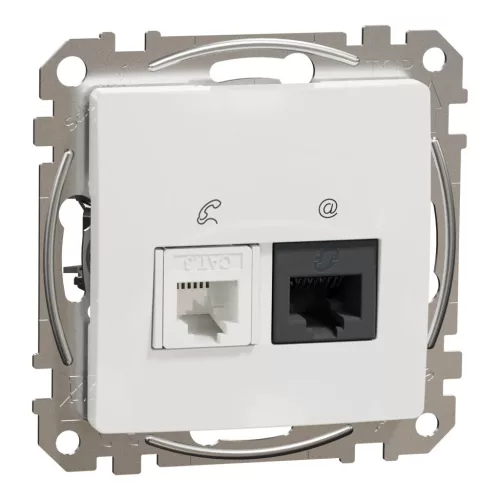 Schneider Sedna SDD111468 RJ11 RJ45 Cat6 UTP kombinált aljzat fehér
