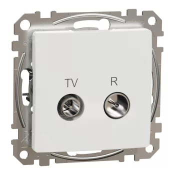   Schneider Electric SDD111471R végzáró TV-Rádió csatlakozóaljzat 4 dB(TV) 10 dB(Rádió) , fehér burkolattal, keret nélkül, csavaros bekötés (Sedna Design / Elements)