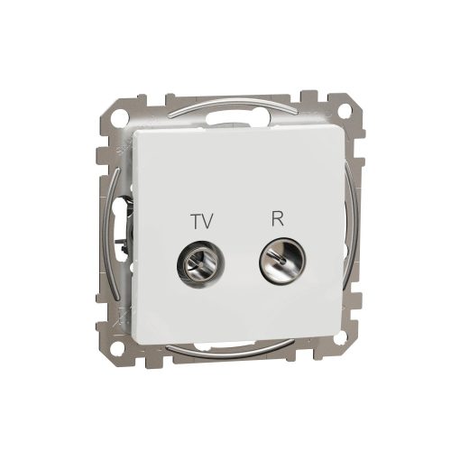 Schneider Electric SDD111471R végzáró TV-Rádió csatlakozóaljzat 4 dB(TV) 10 dB(Rádió) , fehér burkolattal, keret nélkül, csavaros bekötés (Sedna Design / Elements)