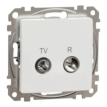   Schneider Electric SDD111474R átmenő TV-Rádió csatlakozóaljzat 7 dB(TV) 10 dB(Rádió) , fehér burkolattal, keret nélkül, csavaros bekötés (Sedna Design / Elements)