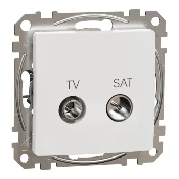   Schneider Electric SDD111474S átmenő TV-SAT csatlakozóaljzat 7 dB(TV) 3 dB (SAT), fehér burkolattal, keret nélkül, csavaros bekötés (Sedna Design / Elements)