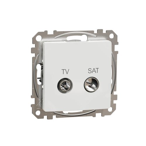 Schneider Electric SDD111474S átmenő TV-SAT csatlakozóaljzat 7 dB(TV) 3 dB (SAT), fehér burkolattal, keret nélkül, csavaros bekötés (Sedna Design / Elements)