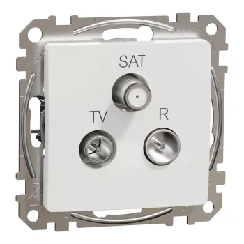   Schneider Electric SDD111481 végzáró TV-Rádió-SAT csatlakozóaljzat 4 dB(TV) 10 dB(Rádió) 1 dB (SAT),fehér burkolattal, keret nélkül, csavaros bekötés (Sedna Design / Elements)