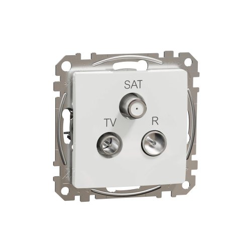 Schneider Electric SDD111481 végzáró TV-Rádió-SAT csatlakozóaljzat 4 dB(TV) 10 dB(Rádió) 1 dB (SAT),fehér burkolattal, keret nélkül, csavaros bekötés (Sedna Design / Elements)